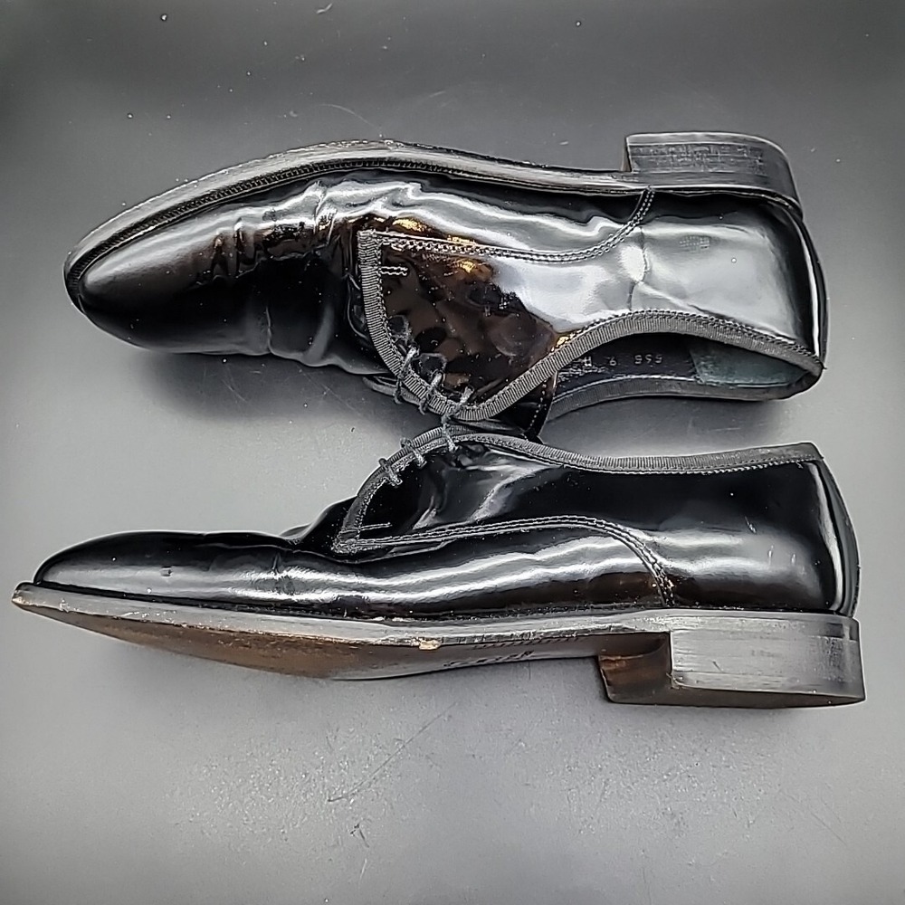 Pronto Uomo Black Patent Mens 9 Dress Shoes All Leather Formal Tuxedo - Picture 10 of 16